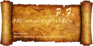 Pásztor Flórián névjegykártya
